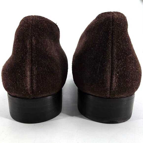 Bruno Magli Italy Womens 6.5AA Brown Suede Leather Dress Shoes Horsebit Loafers - Picture 7 of 12